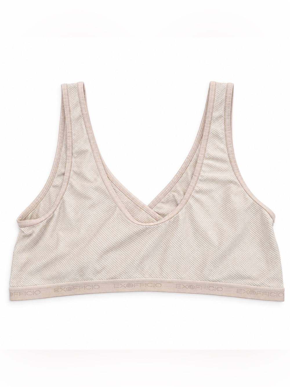 ExOfficio Give Go Bralette Travel Soft Large Beige VNeck Comfy Pullover Wireless